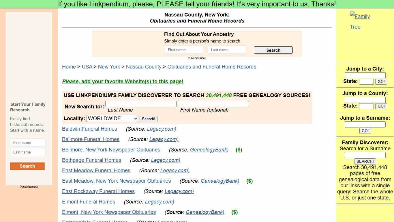 Nassau County, New York: Obituaries and Funeral Home Records